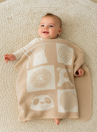 Couverture bébé chaude et douce laine beige clair