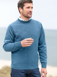 pull homme col rond 100% laine mérinos