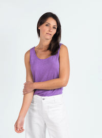 Débardeur femme en lin Violet