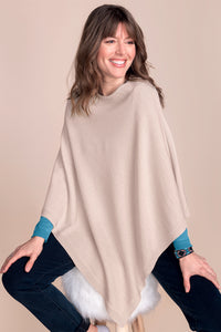 Poncho 100% laine mérinos
