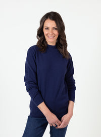 Pull col cheminee femme 100% cachemire Marine Chic