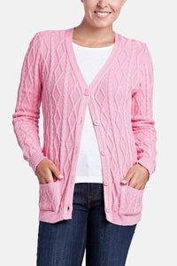 Gilet torsadé en coton rose