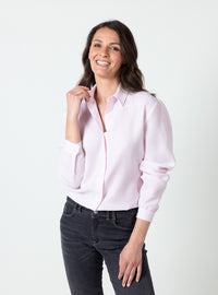 chemisier femme en laine rose pastel