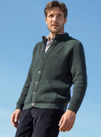 veste homme en laine vert chine