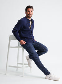 Gilet laine chaude bleu marine foncé homme