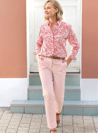 pantalon droit rose nacre