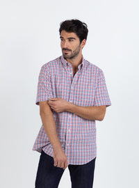 chemise-homme-coton-gaufre-rouge-doux