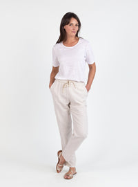 t-shirt femme en lin manches courtes