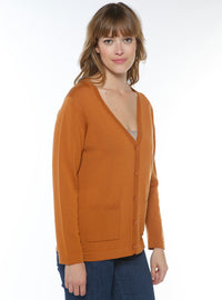 gilet femme laine beige caramel
