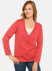 gilet femme laine rouge tendre