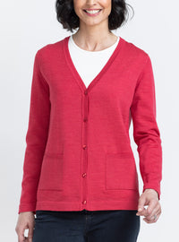 gilet femme en laine rouge