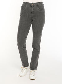 jean femme coupe droite moderne gris