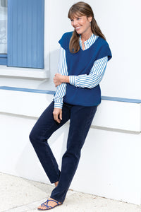 Jean coupe droite en coton - BLEU INDIGO