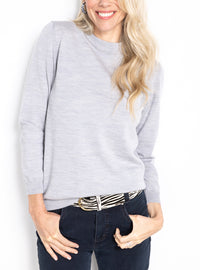pull femme laine mérinos gris