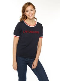 t shirt femme bleu marine la francaise