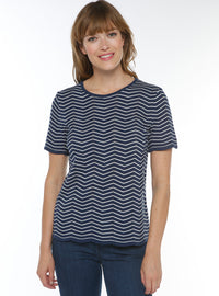 pull femme coton marin marine creme made in france