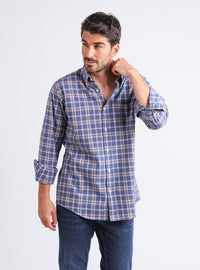 chemise homme bleu jean 100% coton