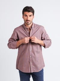chemise homme marron caramel 100% coton
