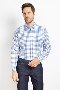Chemise homme à carreaux en coton