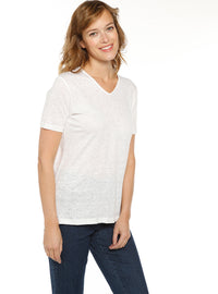 tee shirt femme lin blanc made in france