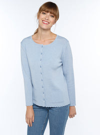 cardigan femme laine merinos bleu ciel chine