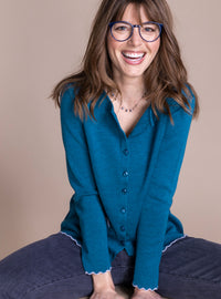 cardigan femme bleu d hiver