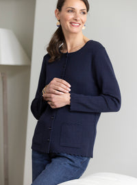 cardigan femme laine bleu marine
