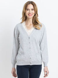 Gilet en cachemire gris chiné