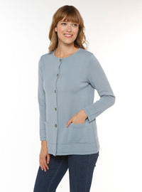 Veste chaude femme coloris bleu brume