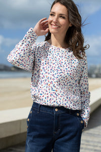 Blouse femme viscose chaude multicolore rose