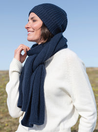 Bonnet en mohair bleu marine fabriqué en France