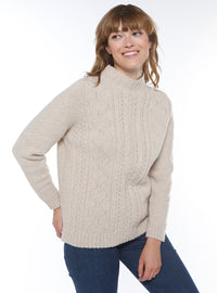 pull reversible laine beige clair made in france