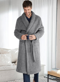 robe de chambre homme laine pyrenees gris anthracite