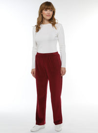 pantalon velours femme rouge griotte made in france