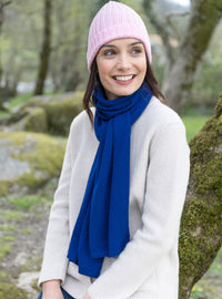 Bonnet femme rose doux en laine mérinos fabriqué en France