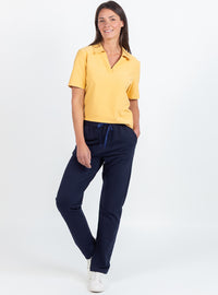 pantalon femme bleu fonce coton molleton