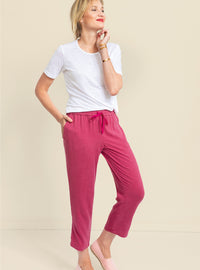 pantacourt femme rose magenta made in france