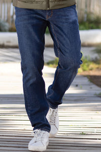 jean droit bleu homme avec poches