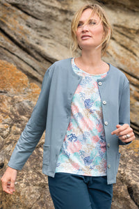Veste molleton femme bleu jean