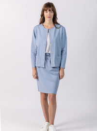 jupe femme coton elastane bleu clair