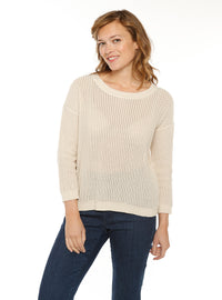 pull femme coton beige lin made in france