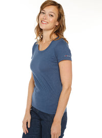 tee shirt femme bleu orage coton made in france