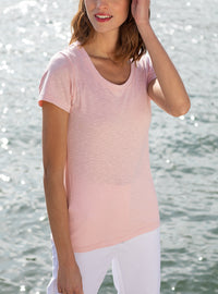 tee shirt femme rose coton made in france