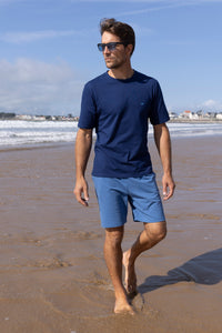 Bermuda homme coton bleu ardoise