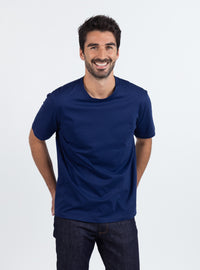 t-shirt homme en coton bio bleu marine