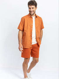 Bermuda homme orange terracotta coton élasthanne