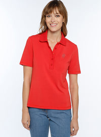 polo femme rouge lumineux