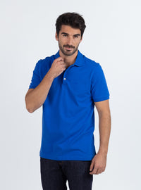 polo homme bleu tonique coton