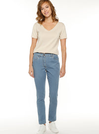 jean femme coupe droite bleu clair made in france