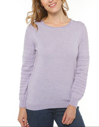 Pull violet clair femme maille douce col rond